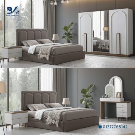 غرفه نوم مودرن باللون الكافيه