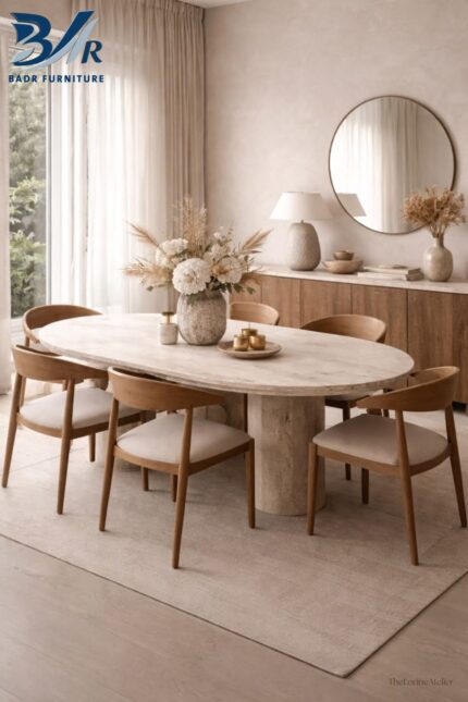 غرفه سفره مودرن باللون  الخشبي