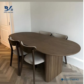 غرفة طعام خشب زان 7 قطع - بني