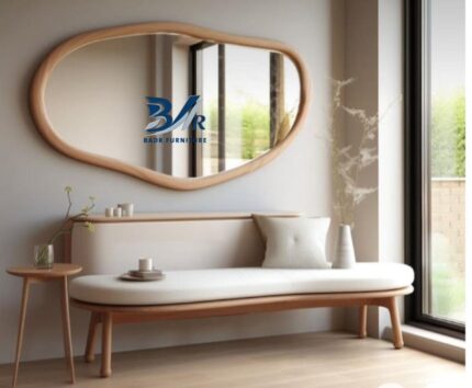 مرايا مودرن باللون الخشبي